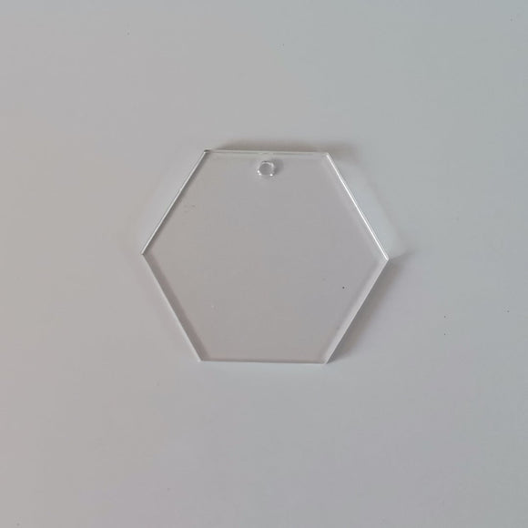 Acrylic Keychain Blanks #2 - Hexagon (50mm)
